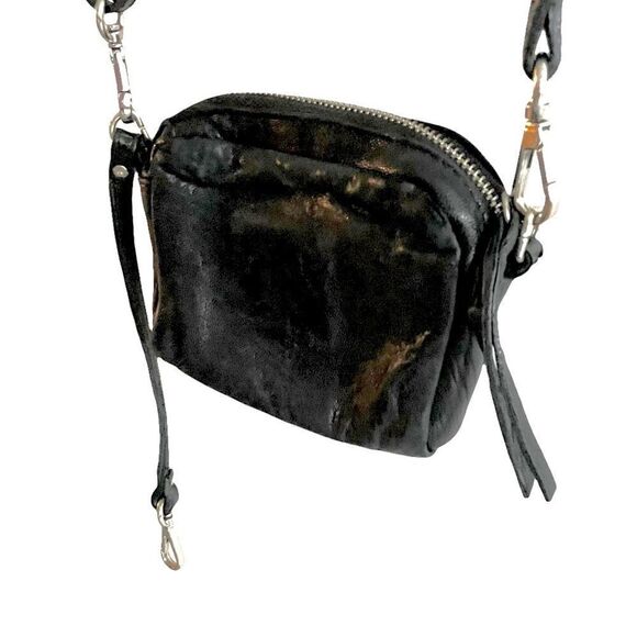 MAXON COLLECTION Italy Leather Wristlet Pouch Convertible Purse Black - Picture 16 of 16